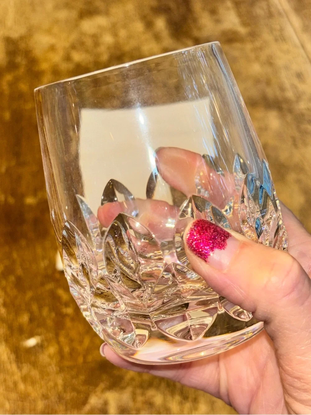 Nachtmann Diamant Crystal Old Fashioned Whiskey Tumbler Heavy Cut Glass